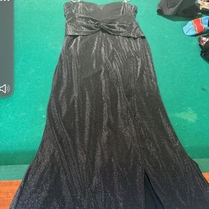 Fashion Nova Black Glitter Prom Dress